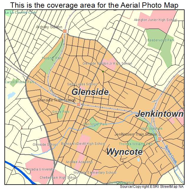 Glenside, PA location map 