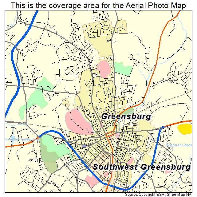 Greensburg, PA location map 