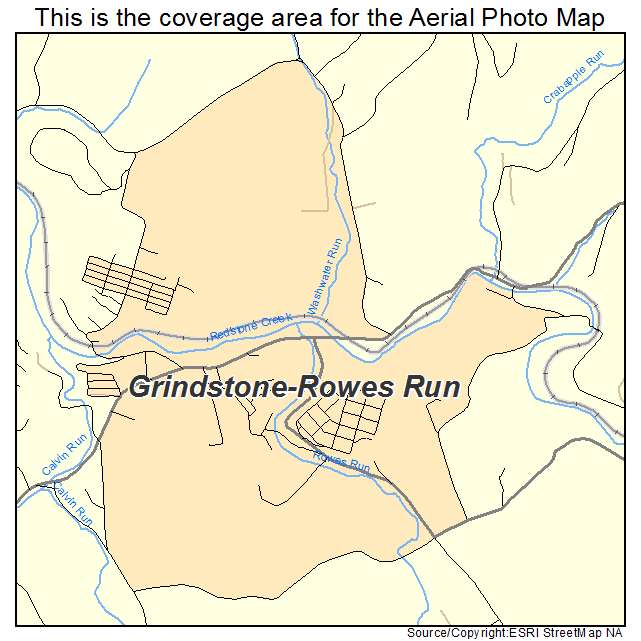 Grindstone Rowes Run, PA location map 