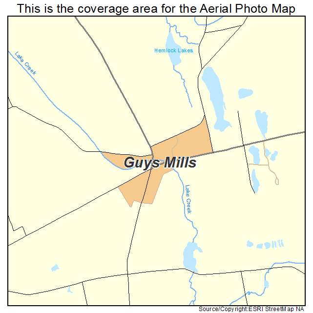 Guys Mills, PA location map 
