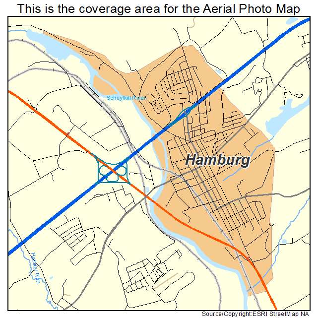Hamburg, PA location map 