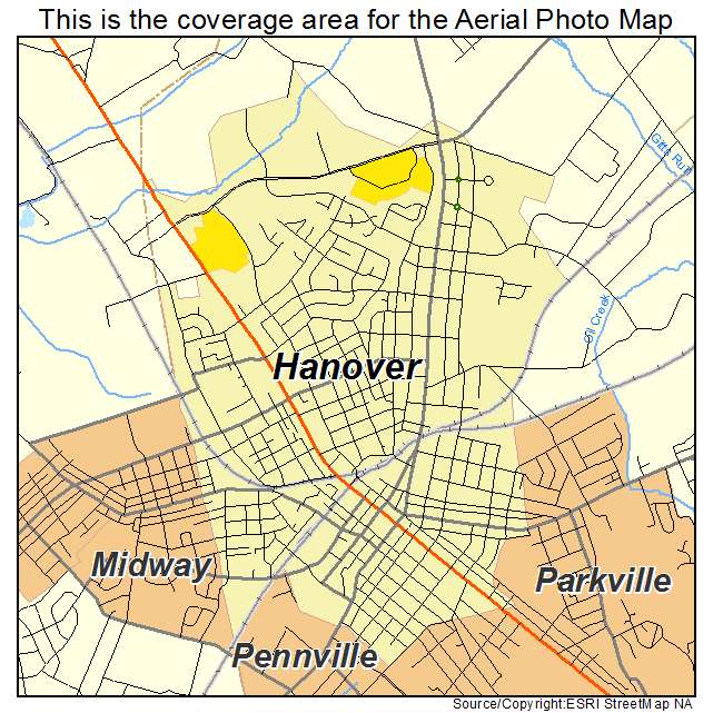 Hanover, PA location map 