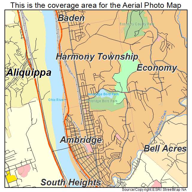 Harmony Township, PA location map 