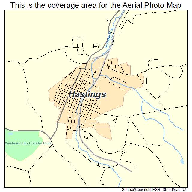 Hastings, PA location map 