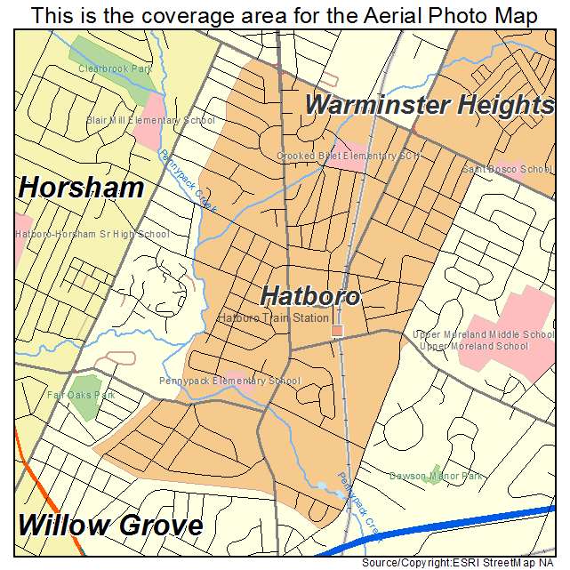 Hatboro, PA location map 
