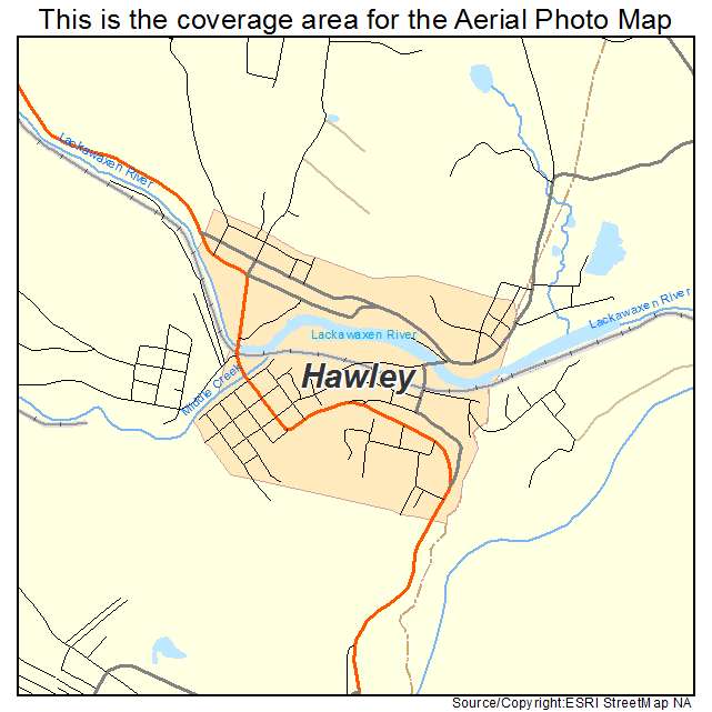 Hawley, PA location map 