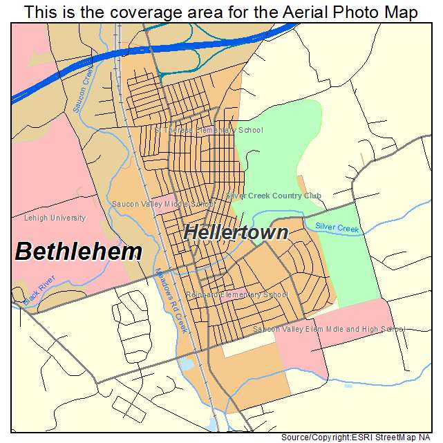 Hellertown, PA location map 