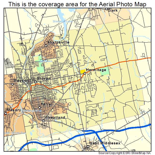 Hermitage, PA location map 