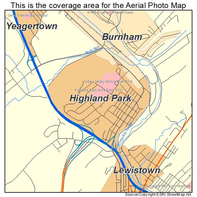 Highland Park, PA location map 