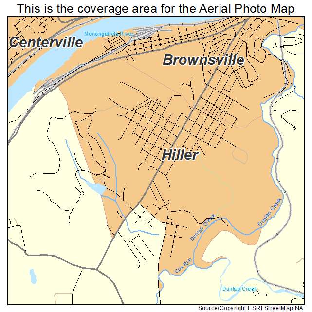 Hiller, PA location map 