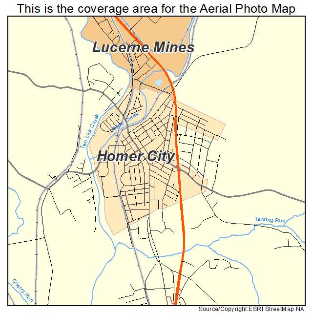 Homer City, PA location map 