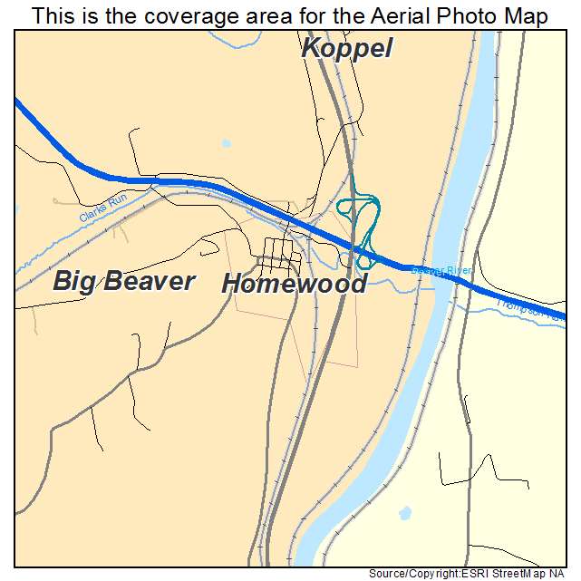 Homewood, PA location map 