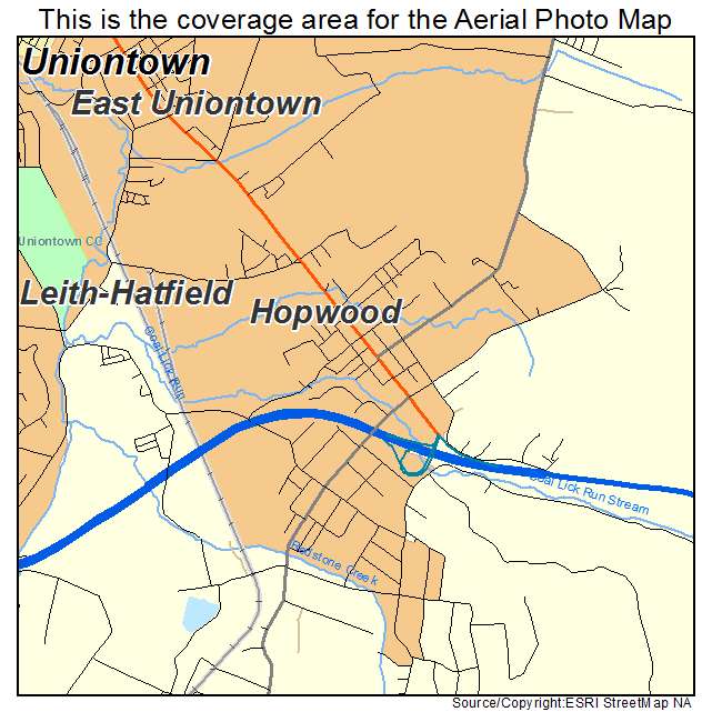 Hopwood, PA location map 