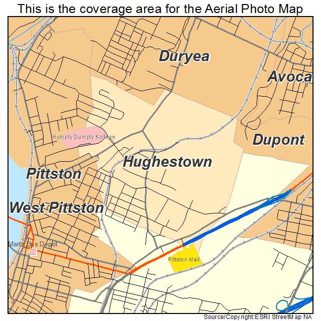 Hughestown, PA location map 