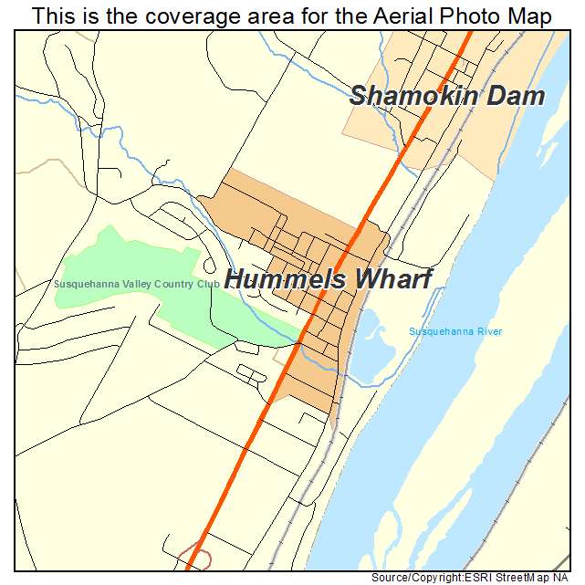 Hummels Wharf, PA location map 