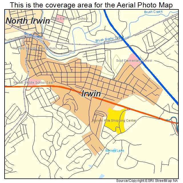 Irwin, PA location map 