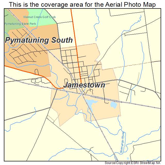 Jamestown, PA location map 