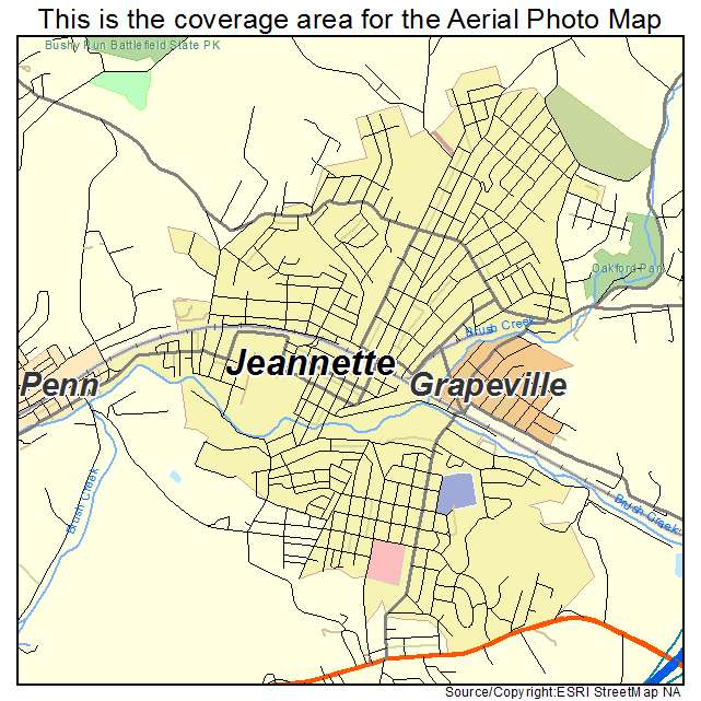 Jeannette, PA location map 