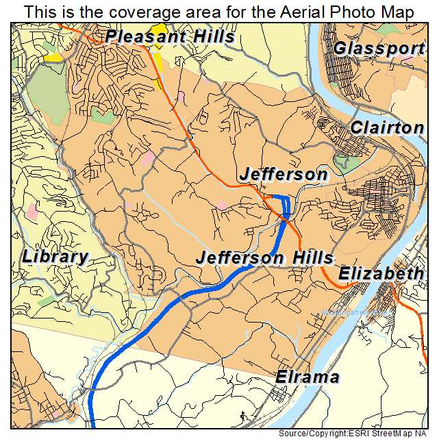 Jefferson Hills, PA location map 