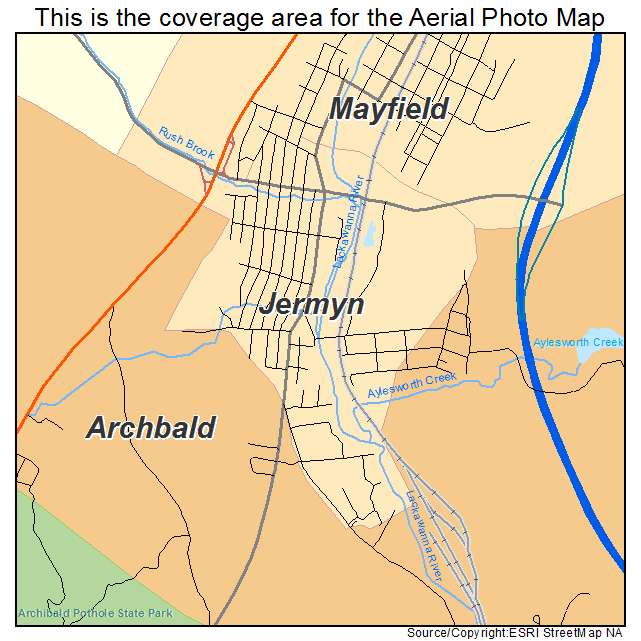 Jermyn, PA location map 