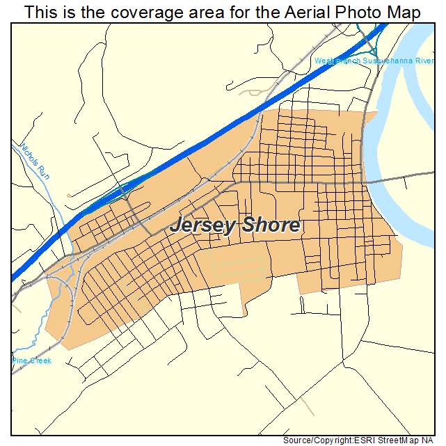 Jersey Shore, PA location map 