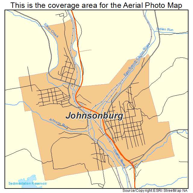 Johnsonburg, PA location map 