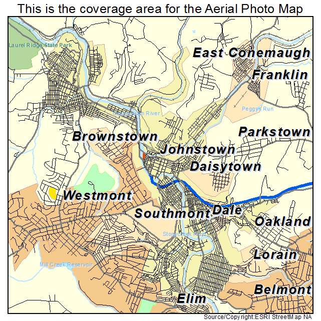 Johnstown, PA location map 