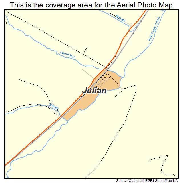 Julian, PA location map 