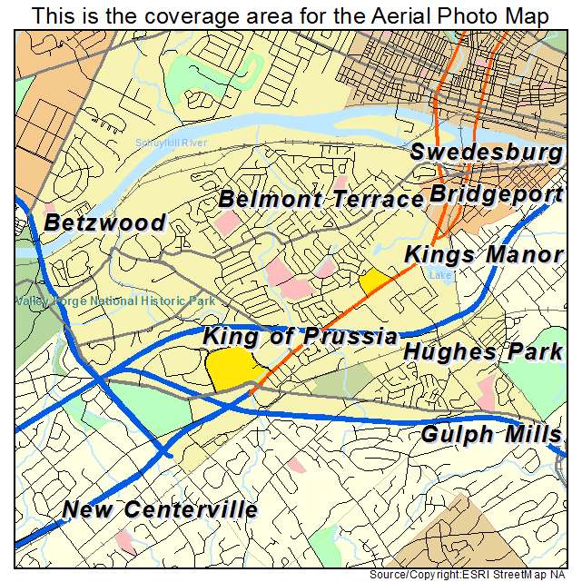 King of Prussia, PA location map 