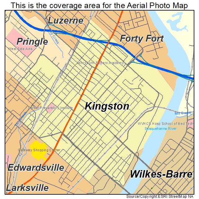 Kingston, PA location map 
