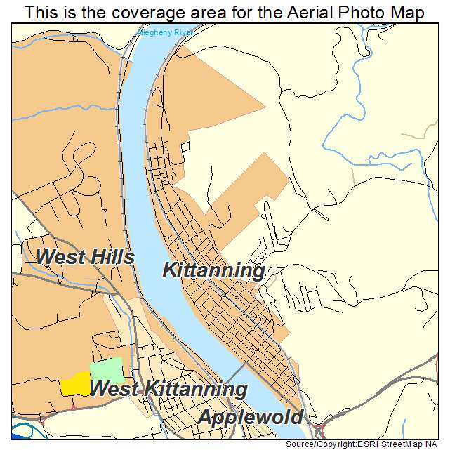Kittanning, PA location map 
