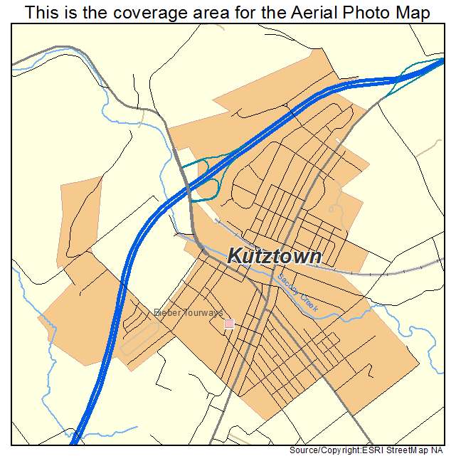 Kutztown, PA location map 