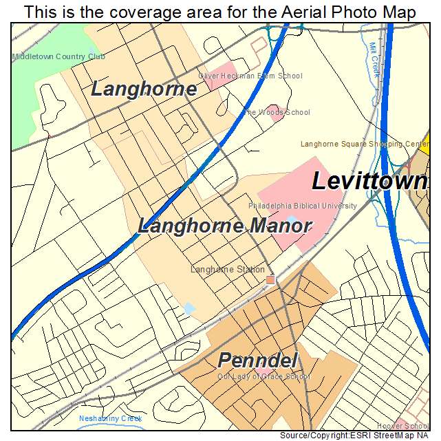 Langhorne Manor, PA location map 