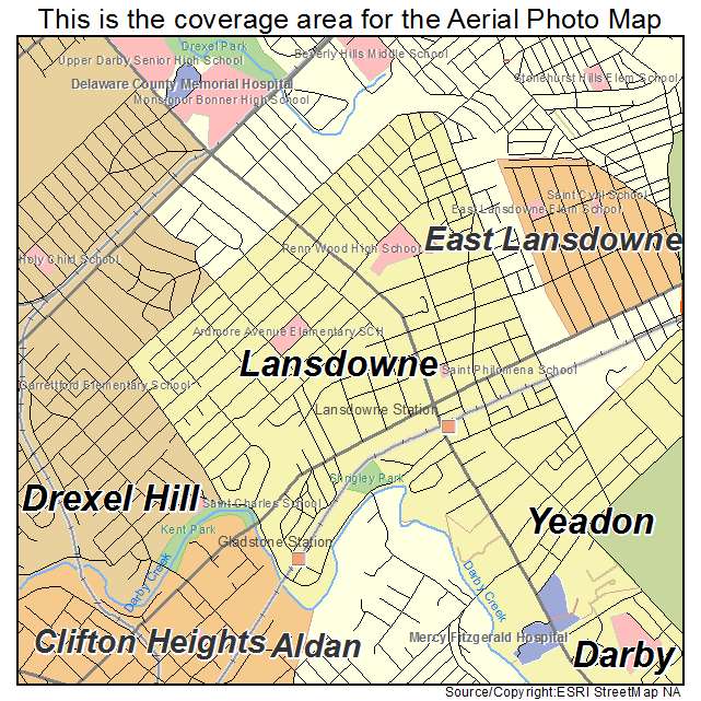 Lansdowne, PA location map 