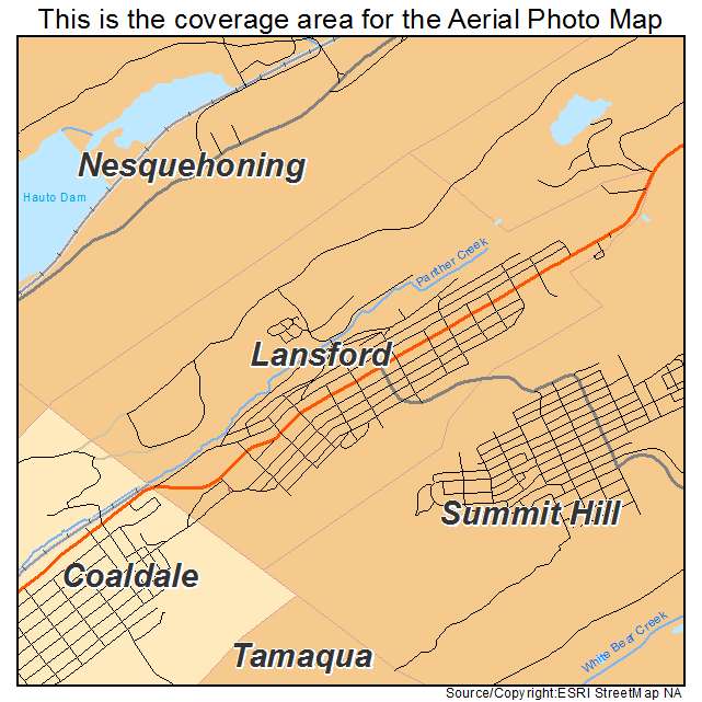 Lansford, PA location map 