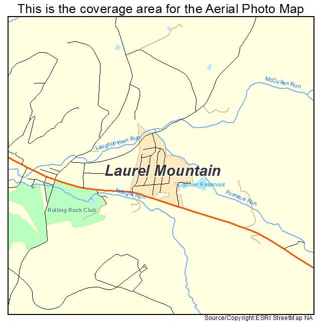 Laurel Mountain, PA location map 
