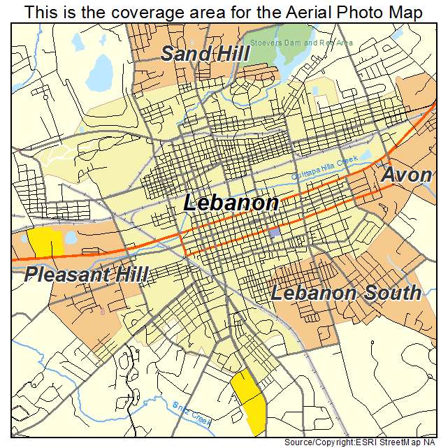 Lebanon, PA location map 