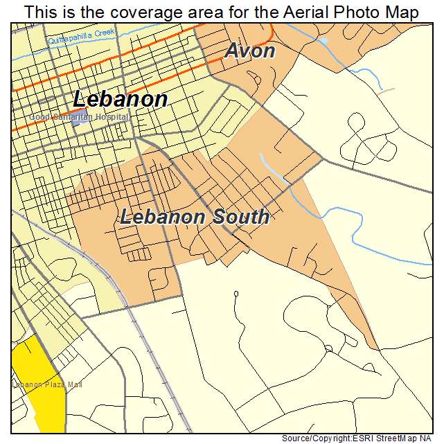 Lebanon South, PA location map 