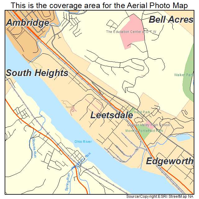 Leetsdale, PA location map 