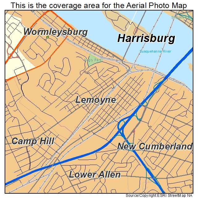 Lemoyne, PA location map 