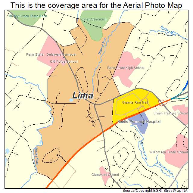 Lima, PA location map 