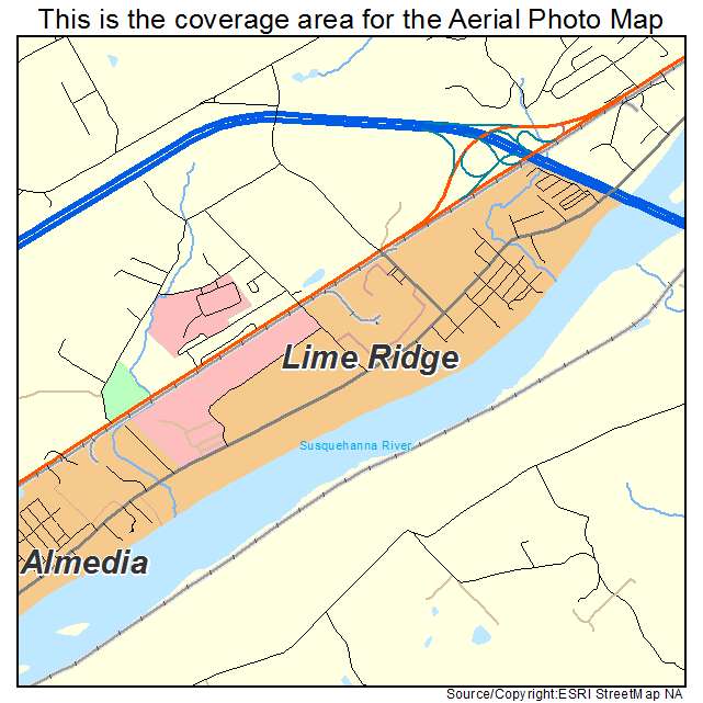 Lime Ridge, PA location map 