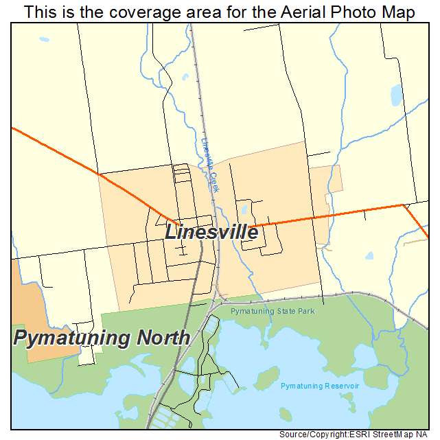 Linesville, PA location map 