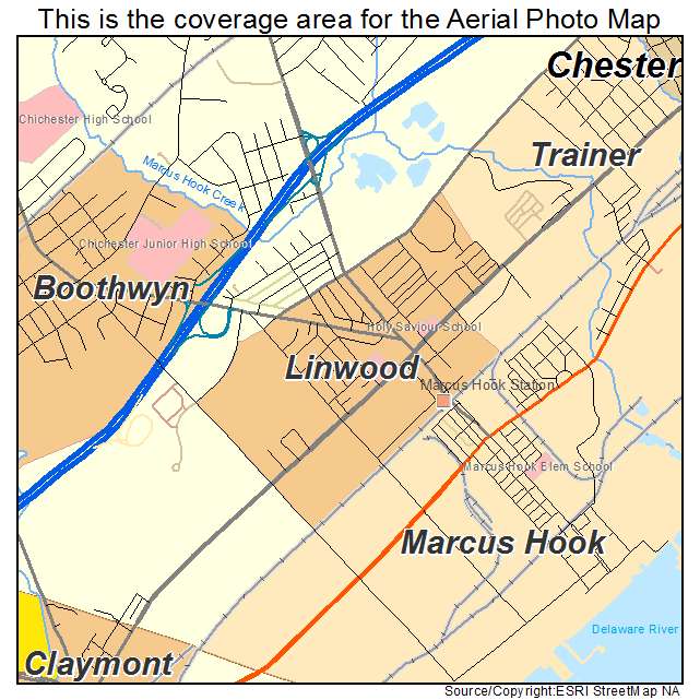 Linwood, PA location map 