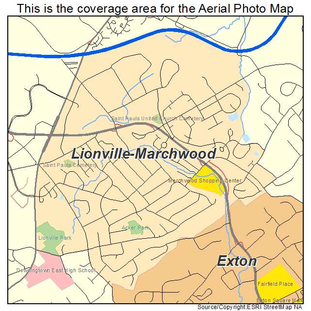 Lionville Marchwood, PA location map 