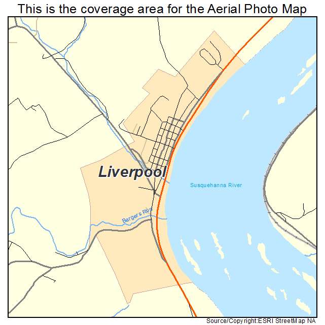 Liverpool, PA location map 