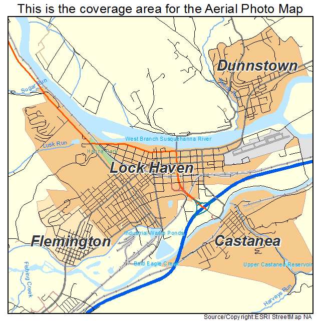 Lock Haven, PA location map 