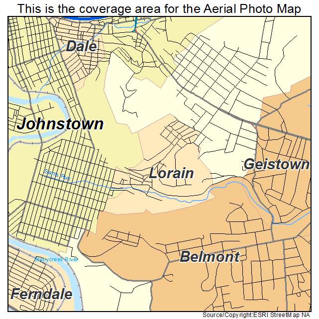 Lorain, PA location map 