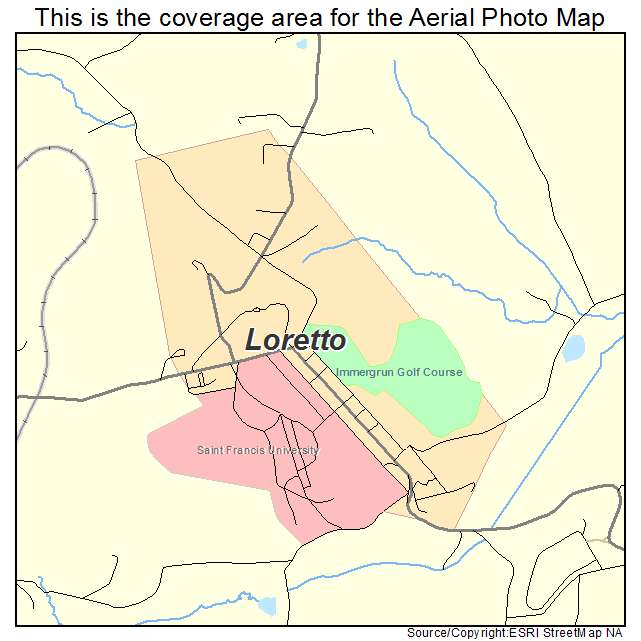 Loretto, PA location map 