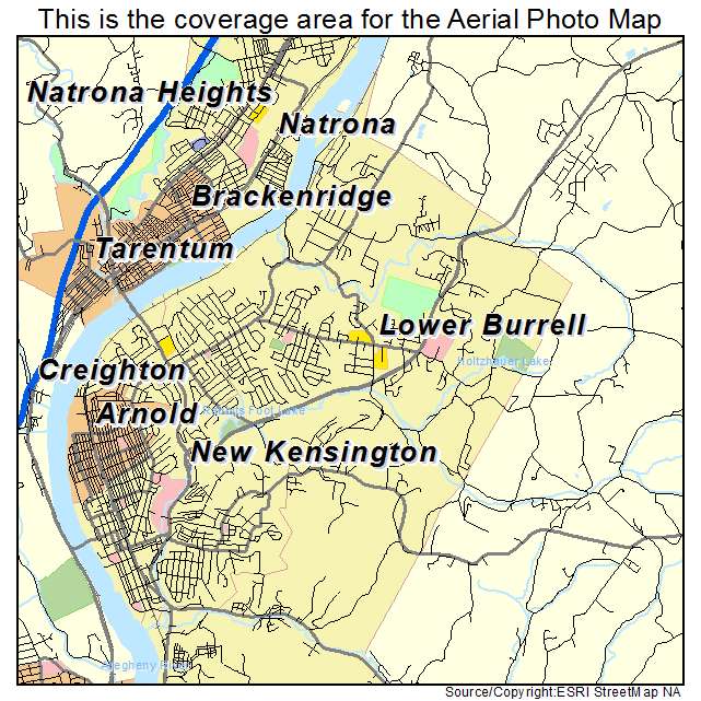 Lower Burrell, PA location map 